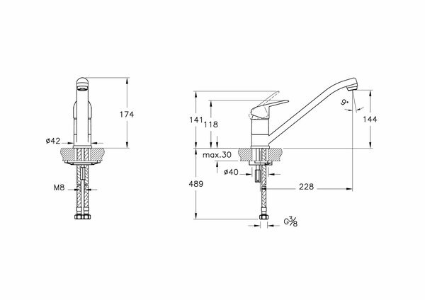 Смеситель для кухни Flow Round A43429EXP